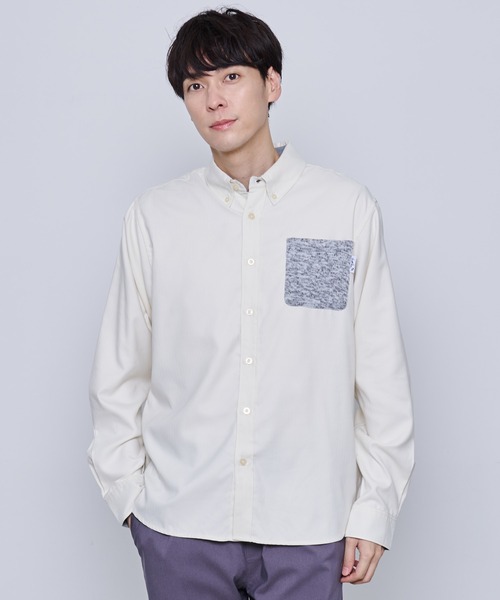 Arnold Palmer（アーノルドパーマー）の「バルキーフリース ポケット シャツ（シャツ/ブラウス・メンズ・ホワイト/ネイビー・M/L/LL）」の9枚目の写真