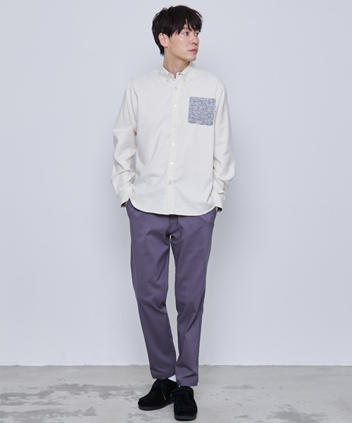 Arnold Palmer（アーノルドパーマー）の「バルキーフリース ポケット シャツ（シャツ/ブラウス・メンズ・ホワイト/ネイビー・M/L/LL）」の12枚目の写真