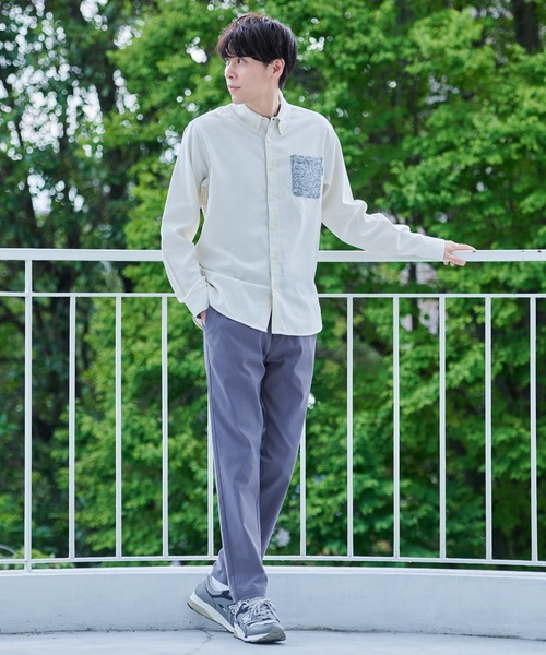 Arnold Palmer（アーノルドパーマー）の「バルキーフリース ポケット シャツ（シャツ/ブラウス・メンズ・ホワイト/ネイビー・M/L/LL）」の6枚目の写真