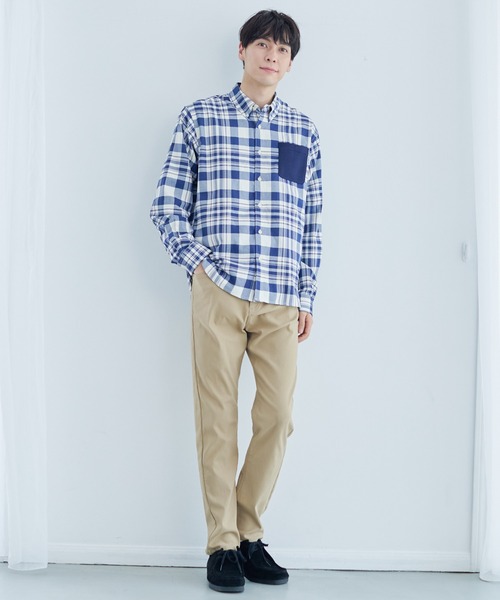 Arnold Palmer（アーノルドパーマー）の「バルキーフリース ポケット シャツ（シャツ/ブラウス・メンズ・ホワイト/ネイビー・M/L/LL）」の3枚目の写真