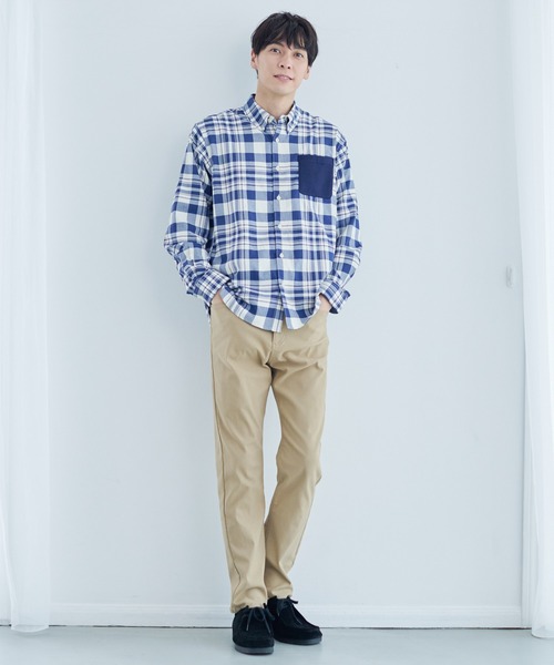 Arnold Palmer（アーノルドパーマー）の「バルキーフリース ポケット シャツ（シャツ/ブラウス・メンズ・ホワイト/ネイビー・M/L/LL）」の4枚目の写真