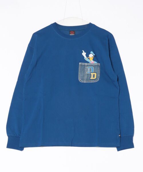 Disney(ディズニー)の「親子お揃い ディズニー デニムポケット ロンT 9688A(Tシャツ/カットソー・レディース・ブラック×レッド/その他9/ネイビー・L/XL/S/M)」の3枚目の写真