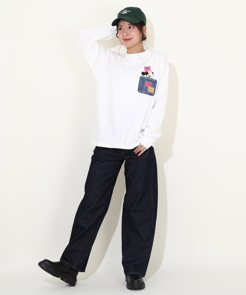 Disney(ディズニー)の「親子お揃い ディズニー デニムポケット ロンT 9688A(Tシャツ/カットソー・レディース・ブラック×レッド/その他9/ネイビー・L/XL/S/M)」の8枚目の写真