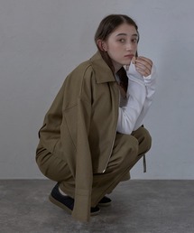 【MINERTE】twill short jacket / ヘザーエステルツイルショートジャケット / セットアップ可能