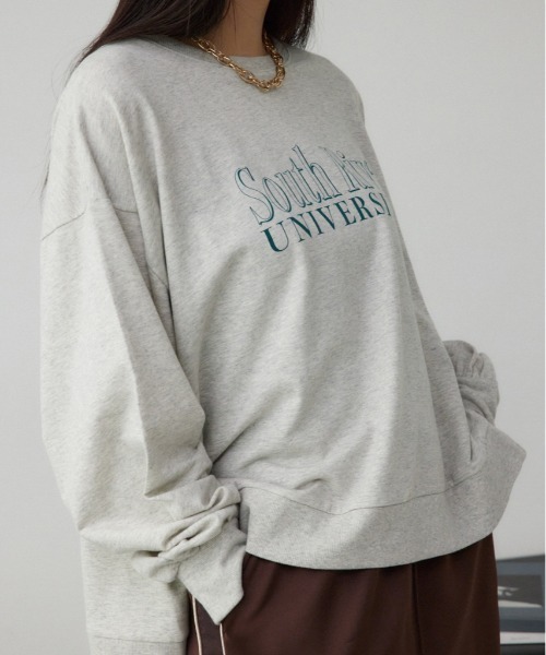 AZUL by moussy(アズールバイマウジー)の「プリントウラケプルオーバー(スウェット・レディース・ブラック/イエロー/杢グレー・FREE)」の3枚目の写真