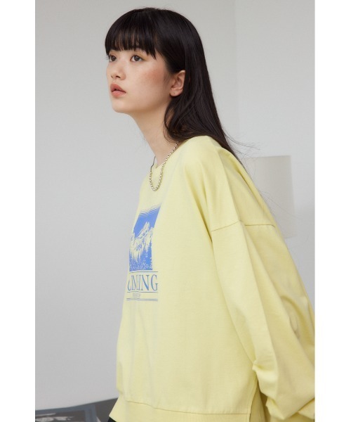 AZUL by moussy(アズールバイマウジー)の「プリントウラケプルオーバー(スウェット・レディース・ブラック/イエロー/杢グレー・FREE)」の14枚目の写真