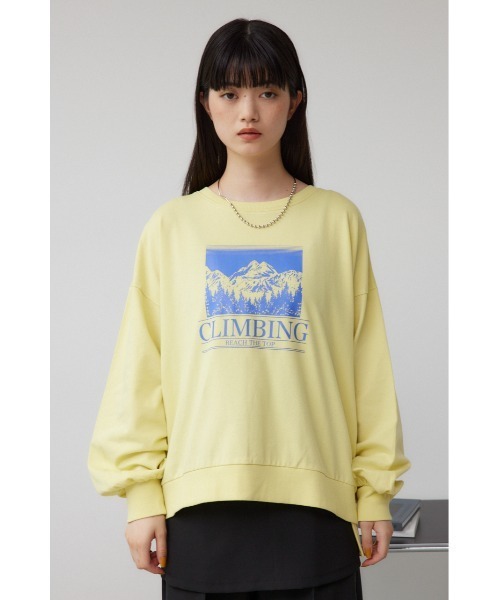 AZUL by moussy(アズールバイマウジー)の「プリントウラケプルオーバー(スウェット・レディース・ブラック/イエロー/杢グレー・FREE)」の11枚目の写真