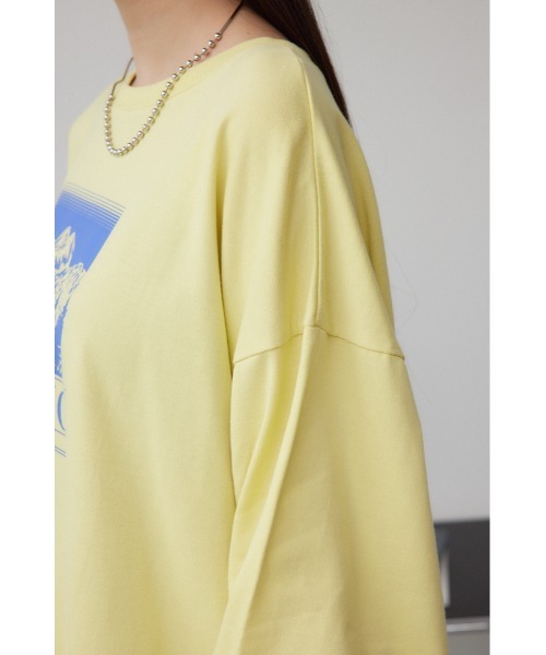 AZUL by moussy(アズールバイマウジー)の「プリントウラケプルオーバー(スウェット・レディース・ブラック/イエロー/杢グレー・FREE)」の7枚目の写真