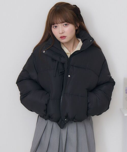 ems excite（エムズエキサイト）の「フロントリボン中綿BZ（ブルゾン・レディース・ピンク/ブラック/ナチュラル・FREE）」の20枚目の写真