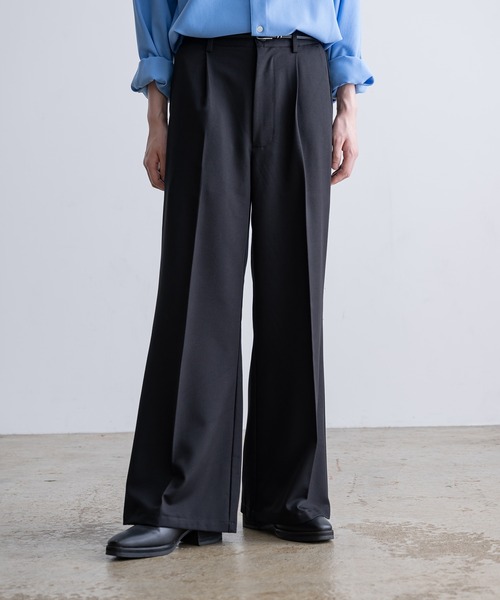 INTER FACTORY（インターファクトリー）の「こーき - センタープレスフレアスラックス(セットアップ対応) made in INTER FACTORY（スラックス・メンズ・ブラウン/ブラック・MEDIUM/SMALL）」の11枚目の写真