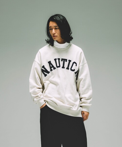 NAUTICA（ノーティカ）の「NAUTICA/ノーティカ Arch Logo Crewneck Sweatshirt/アーチロゴ クルーネック スウェットシャツ（スウェット・メンズ・アッシュグレー/パープル/ブラック/ネイビー・X-LARGE/LARGE/MEDIUM/SMALL）」の19枚目の写真