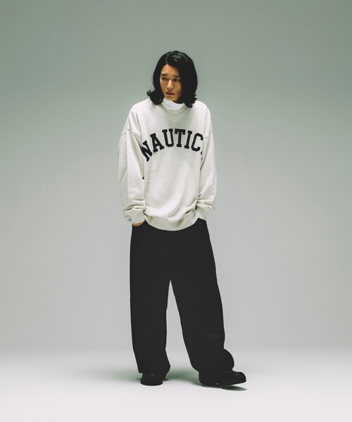 NAUTICA（ノーティカ）の「NAUTICA/ノーティカ Arch Logo Crewneck Sweatshirt/アーチロゴ クルーネック スウェットシャツ（スウェット・メンズ・アッシュグレー/パープル/ブラック/ネイビー・X-LARGE/LARGE/MEDIUM/SMALL）」の13枚目の写真
