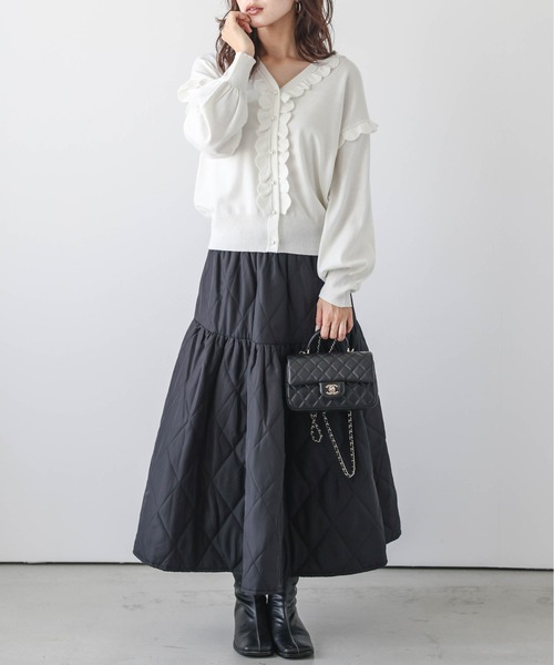 Lajour(ラジュール)の「日本製Vネックニットカーディガン(カーディガン/ボレロ・レディース・ホワイト/ブラック・フリー)」の22枚目の写真