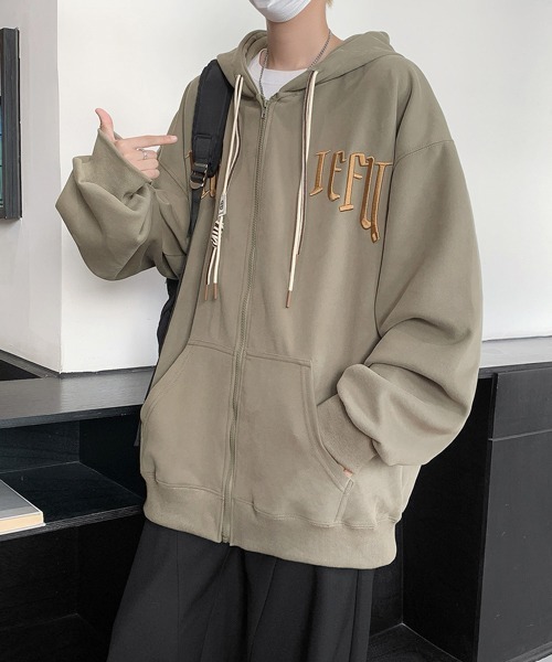 FVLMEN логотип вышитая худи на молнии — zip parka