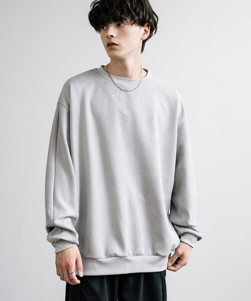 Rocky Monroe（ロッキーモンロー）の「オーバーサイズ カットスエードドルマンプルオーバー（スウェット・メンズ・ブラック/グレイッシュベージュ/チャコール/ブラウン/ライトグレー・M/L/XL）」の14枚目の写真