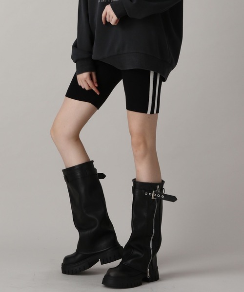 FOREVER 21（フォーエバー トゥエンティーワン）の「【2024FW】ラインニットハーフレギンス（その他パンツ・レディース・ブラック・FREE）」の9枚目の写真