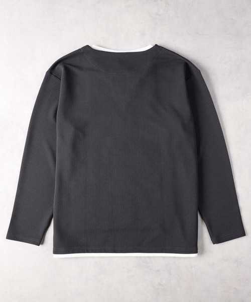 Right-on(ライトオン)の「Other(ソノタ)ワッフルジャガードフェイクレイヤード長袖Tシャツ(Tシャツ/カットソー・メンズ・オフホワイト/ブルー/ダークグレー・S/M/L/XL/XXL)」の13枚目の写真