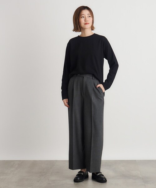 grove(グローブ)の「◆裾テール長袖Tシャツ(Tシャツ/カットソー・レディース・オフホワイト/ブラック/ブラウン系・01/02/03)」の10枚目の写真