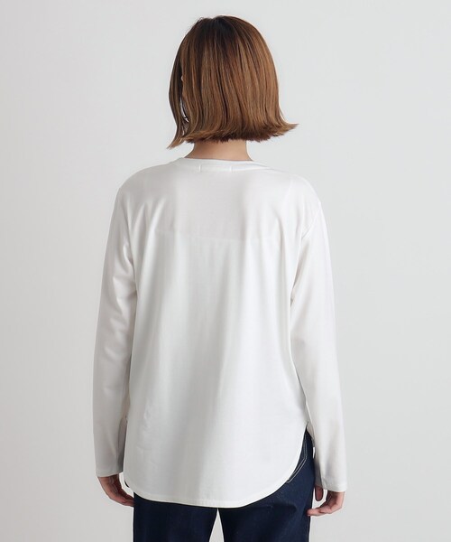 grove(グローブ)の「◆裾テール長袖Tシャツ(Tシャツ/カットソー・レディース・オフホワイト/ブラック/ブラウン系・01/02/03)」の18枚目の写真