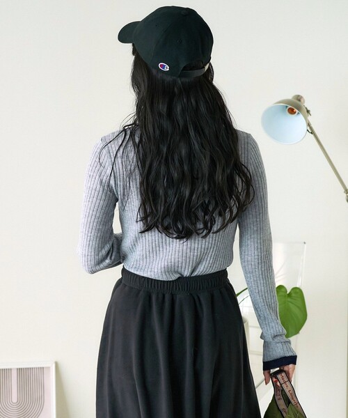 FREAK'S STORE（フリークスストア）の「ウォッシャブル リンガーニット/リブニット（ニット/セーター・レディース・グレー/オフホワイト/ベージュ・ﾌﾘ-）」の8枚目の写真