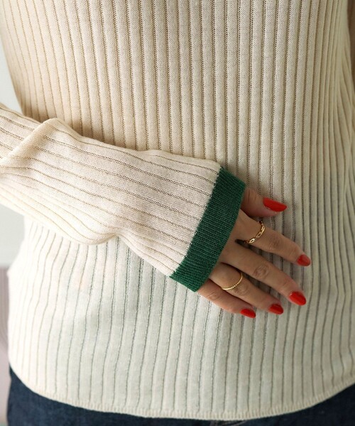 FREAK'S STORE（フリークスストア）の「ウォッシャブル リンガーニット/リブニット（ニット/セーター・レディース・グレー/オフホワイト/ベージュ・ﾌﾘ-）」の13枚目の写真