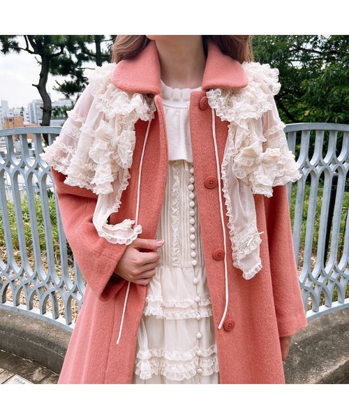 PINK HOUSE（ピンクハウス）の「リボンブローチ付きウーリーチュール