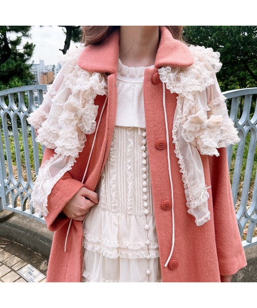 PINK HOUSE（ピンクハウス）の「リボンブローチ付きウーリーチュール