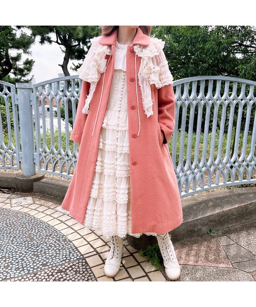 PINK HOUSE（ピンクハウス）の「リボンブローチ付きウーリーチュール