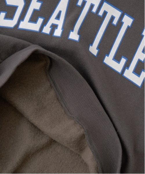 b・ROOM(ビールーム)の「【毛玉バイバイ裏起毛裏毛】Vネックリブロゴスウェット(スウェット・キッズ・オートミール/ブルーグリーン/シルバーグレー/チャコール・130cm/120cm/110cm/100cm/150cm/140cm)」の10枚目の写真