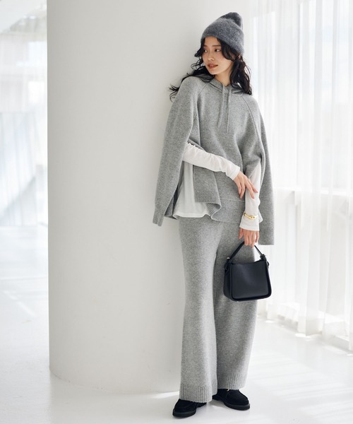 BARNYARDSTORM(バンヤードストーム)の「BARNYARDSTORM / ワイドニットパンツ(その他パンツ・レディース・グレー/ホワイト・0/1)」の5枚目の写真