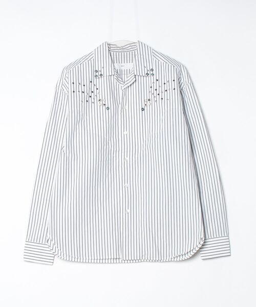 TOGA VIRILIS ストライプ 半袖シャツ ショート丈 TOGA VIRILIS ストライプ 半袖シャツ ショート丈