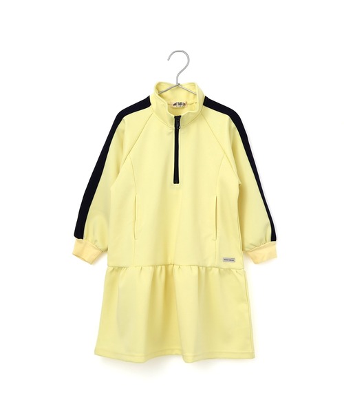 MAKE YOUR DAY(メイクユアデイ)の「トラックワンピース■150.160cm(ワンピース・キッズ・イエロー/サーモンピンク/ブラック・150/160)」の3枚目の写真