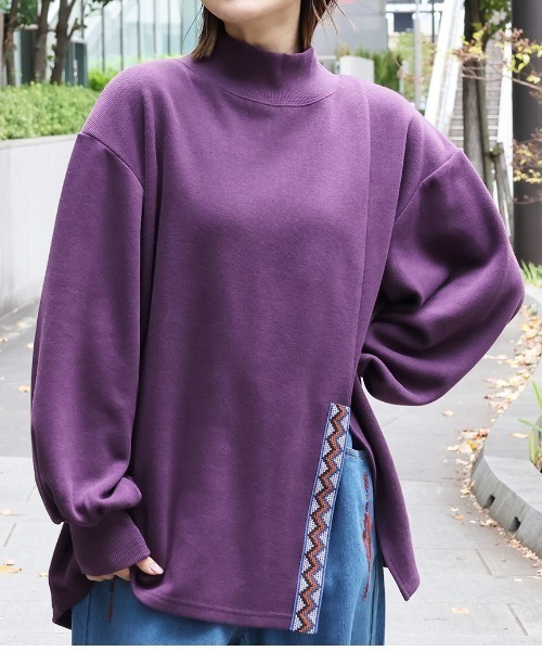 チチカカ(チチカカ)の「アシメスリットプルオーバー(Tシャツ/カットソー・レディース・ベージュ/グリーン/パープル/ブラック・FREE)」の4枚目の写真