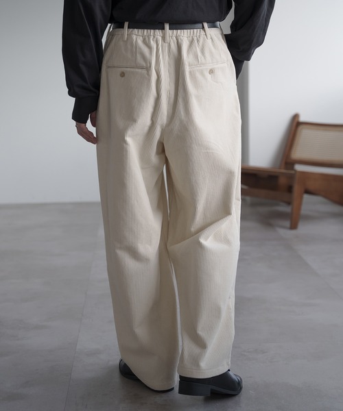 【最終価格】ノーブル　ソフトコーデュロイワイドパンツ 高身長 ストレッチコーデュロイワイドパンツ（選べる2レングス