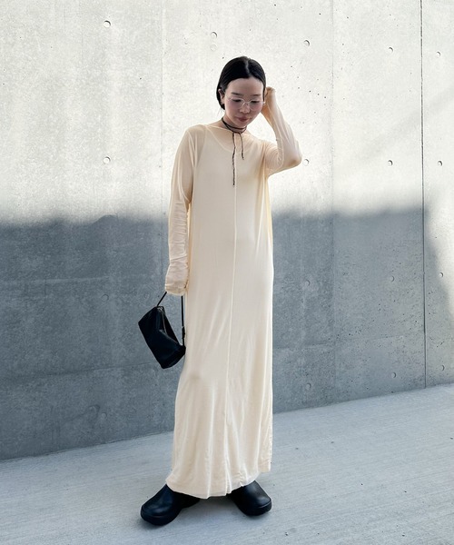 シアーストレッチロングワンピース（ワンピース）｜select MOCA by son