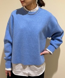 ◆【ウォッシャブル】コットンカシミヤジャカードプルオーバー