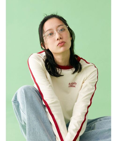 Ungrid（アングリッド）の「【WEB限定】サイドラインラグランロングスリーブTee（Tシャツ/カットソー・レディース・ピンク/アイボリー/ネイビー・FREE）」の22枚目の写真