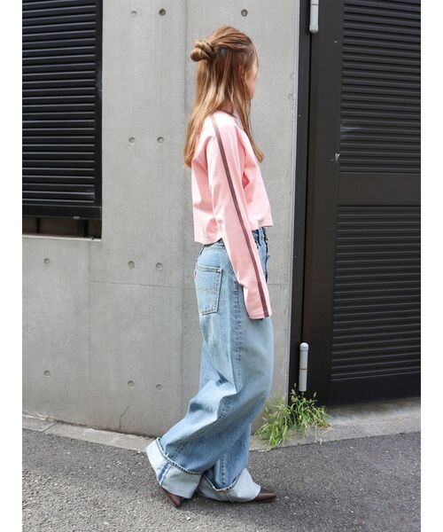 Ungrid（アングリッド）の「【WEB限定】サイドラインラグランロングスリーブTee（Tシャツ/カットソー・レディース・ピンク/アイボリー/ネイビー・FREE）」の9枚目の写真