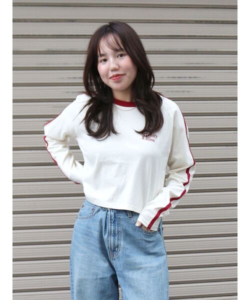 Ungrid（アングリッド）の「【WEB限定】サイドラインラグランロングスリーブTee（Tシャツ/カットソー・レディース・ピンク/アイボリー/ネイビー・FREE）」の11枚目の写真