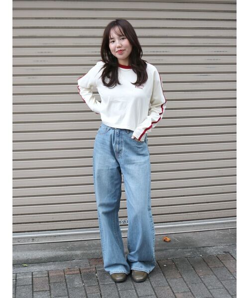 セール】【WEB限定】サイドラインラグランロングスリーブTee（T