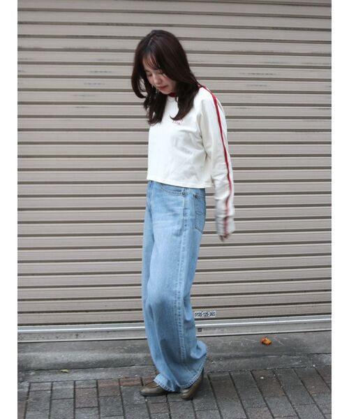 Ungrid（アングリッド）の「【WEB限定】サイドラインラグランロングスリーブTee（Tシャツ/カットソー・レディース・ピンク/アイボリー/ネイビー・FREE）」の7枚目の写真