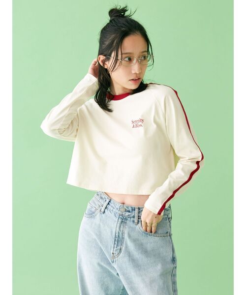 Ungrid（アングリッド）の「【WEB限定】サイドラインラグランロングスリーブTee（Tシャツ/カットソー・レディース・ピンク/アイボリー/ネイビー・FREE）」の2枚目の写真