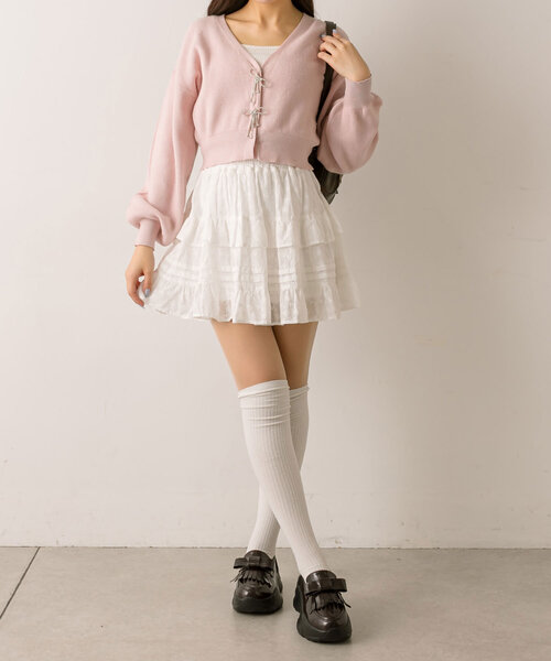 OLIVE des OLIVE（オリーブデオリーブ）の「ティアードミニフリルスカート（スカート・レディース・オフホワイト/レオパード/ホワイト系その他・FREE）」の16枚目の写真