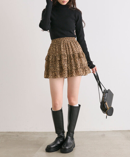 OLIVE des OLIVE（オリーブデオリーブ）の「ティアードミニフリルスカート（スカート・レディース・オフホワイト/レオパード/ホワイト系その他・FREE）」の19枚目の写真