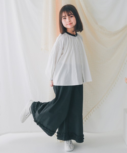NHT（エヌエイチティー）の「NHT/エヌエイチティー フリルロングパンツ（その他パンツ・キッズ・ブルー系その他7/ベージュ系その他6/ブラック・120cm/130cm/140cm/150cm/160cm/110cm）」の8枚目の写真