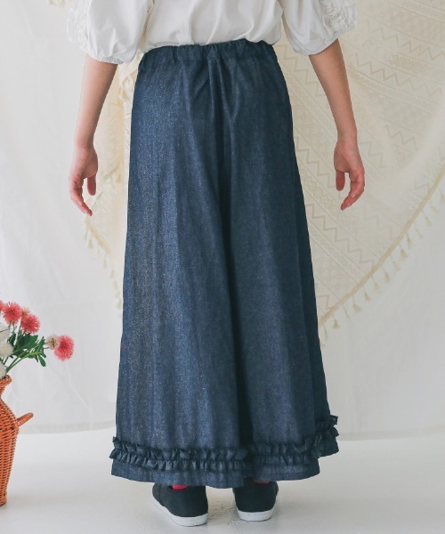 NHT（エヌエイチティー）の「NHT/エヌエイチティー フリルロングパンツ（その他パンツ・キッズ・ブルー系その他7/ベージュ系その他6/ブラック・120cm/130cm/140cm/150cm/160cm/110cm）」の9枚目の写真