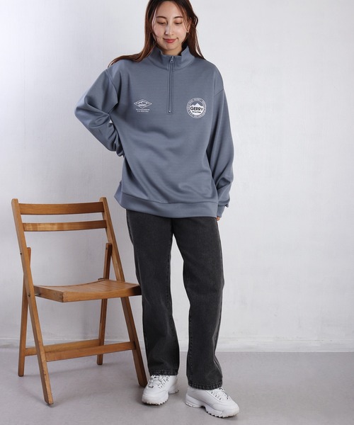 GERRY(ジェリー)の「GERRY ブランドロゴ刺繍 シルクタッチ ハーフジップ 長袖(スウェット・メンズ・ブルー/ホワイト/ライトグレー・LL/M/L)」の7枚目の写真