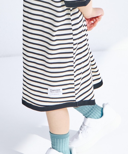 pairmanon(ペアマノン)の「【リンクコーデ】【ふんわりワッフル】ボーダー パイピングワンピース(ワンピース・キッズ・ホワイト系その他/ピンク系その他/ブラック系その他/ブラウン/ピンク系その他2・140/120/110/150/100/90/130)」の7枚目の写真