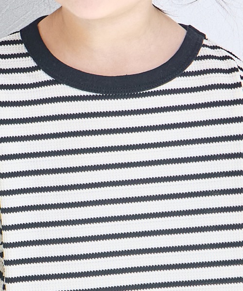 pairmanon(ペアマノン)の「【リンクコーデ】【ふんわりワッフル】ボーダー パイピングワンピース(ワンピース・キッズ・ホワイト系その他/ピンク系その他/ブラック系その他/ブラウン/ピンク系その他2・140/120/110/150/100/90/130)」の10枚目の写真