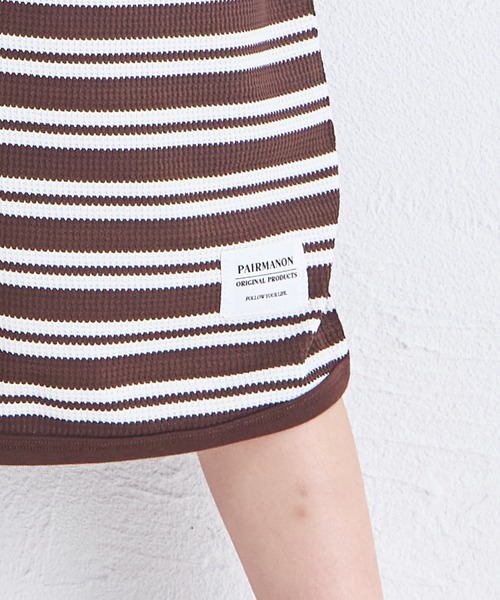 pairmanon(ペアマノン)の「【リンクコーデ】【ふんわりワッフル】ボーダー パイピングワンピース(ワンピース・キッズ・ホワイト系その他/ピンク系その他/ブラック系その他/ブラウン/ピンク系その他2・140/120/110/150/100/90/130)」の19枚目の写真